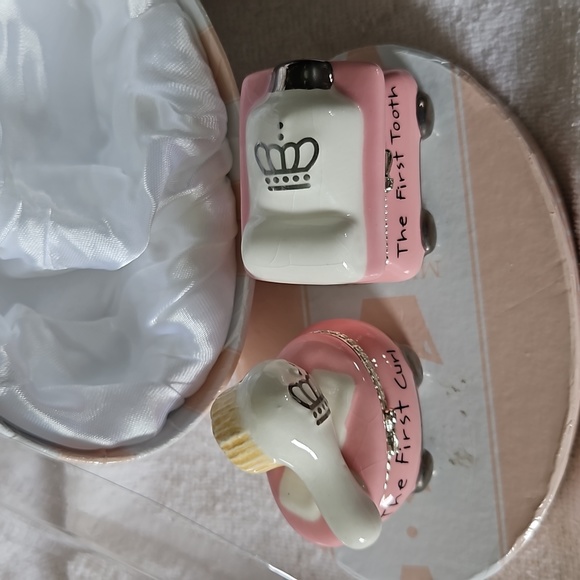 MUD PIE Baby Girl 1st Curl & 1st Tooth Trinket Keepsake Box Set - Picture 6 of 7